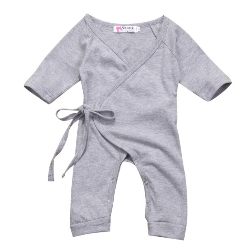 Angel Wings Wrap Jumpsuit - Grey