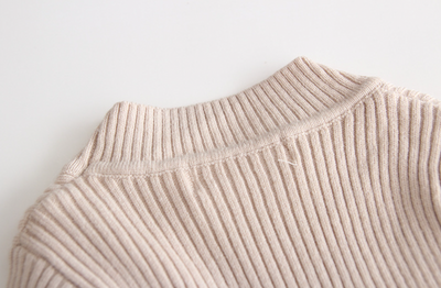 Hallie Ribbed Knit Dress - Beige