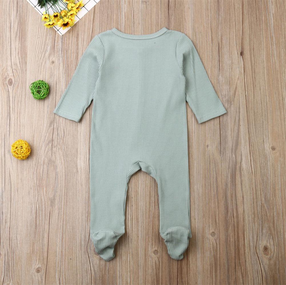 Lightweight ribbed baby grow Sage Green Graced by George